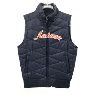 Colosseum Auburn University Quilted Puffer Vest M Navy Blue Full Zip